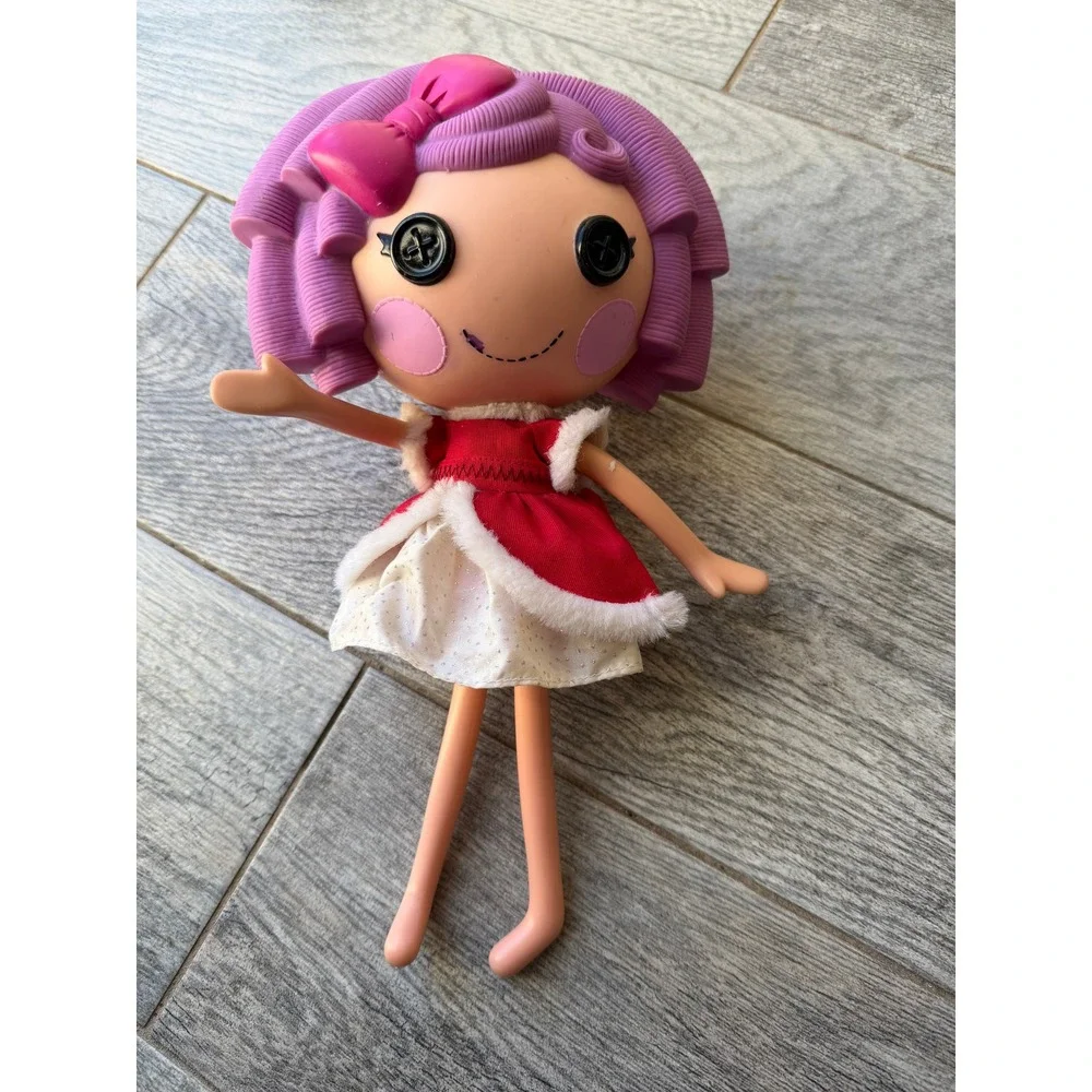 Lalaloopsy Pillow Featherbed Doll Purple Curly Hair Party Dress Button Eyes 2009